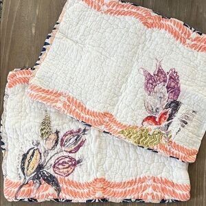 ANTHROPOLOGIE Floral Quilted Shams